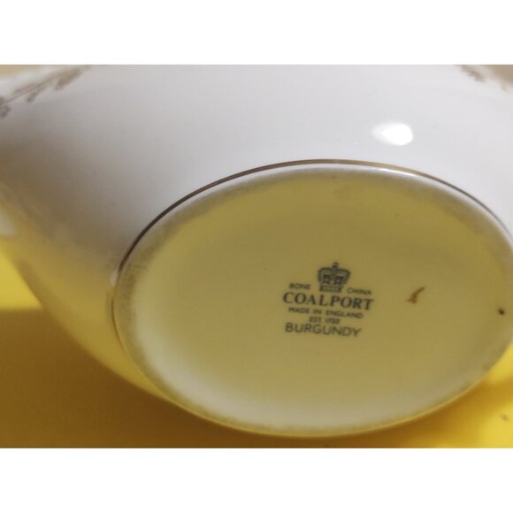 Vintage Coalport England Gravy Boat & Underplate "Burgundy" Pattern - Picture 12 of 14